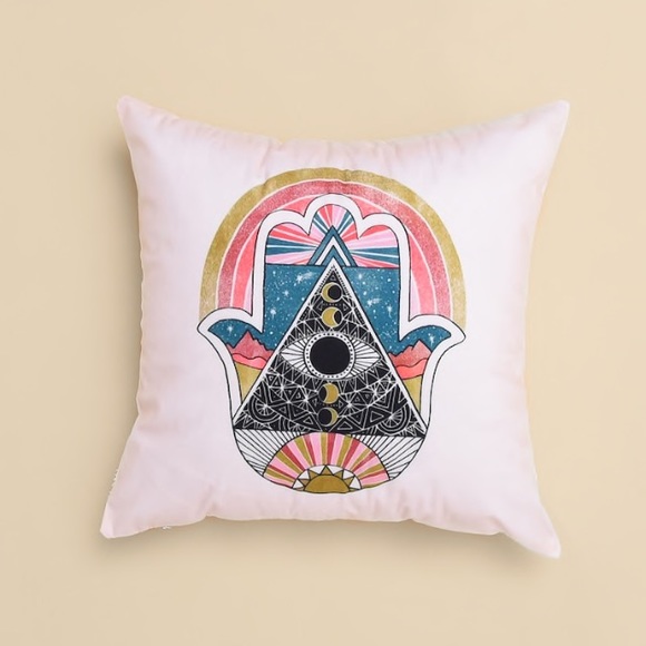 Other - Pink Hamsa hand boho abstract throw pillow cover